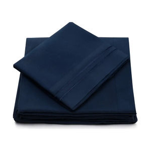 4 PC Bed Sheet Set King Microfiber Soft Hypoallergenic 2500 Threads Navy Blue